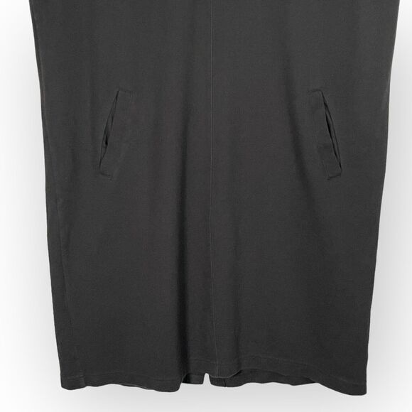 Eddie Bauer Tank Shift Dress Women Size XL Tall Black 100% Cotton V Neck Pockets - Picture 5 of 12